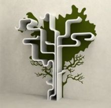 Необычная форма пластикового стеллажа