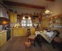 Интерьер кухни в стиле шале