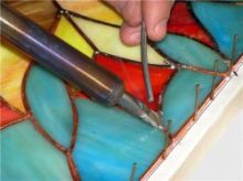 Изготовление витража из кусочков стекла