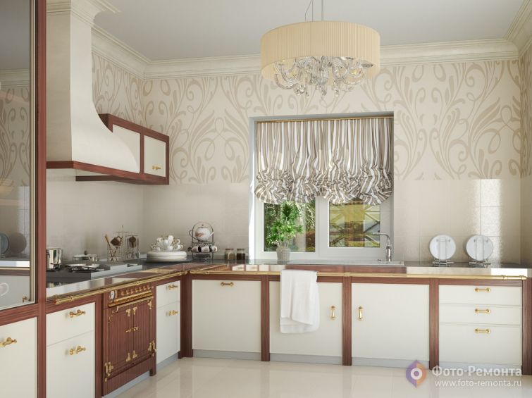 Центральное освещение кухни – традиционная осветительная концепция
