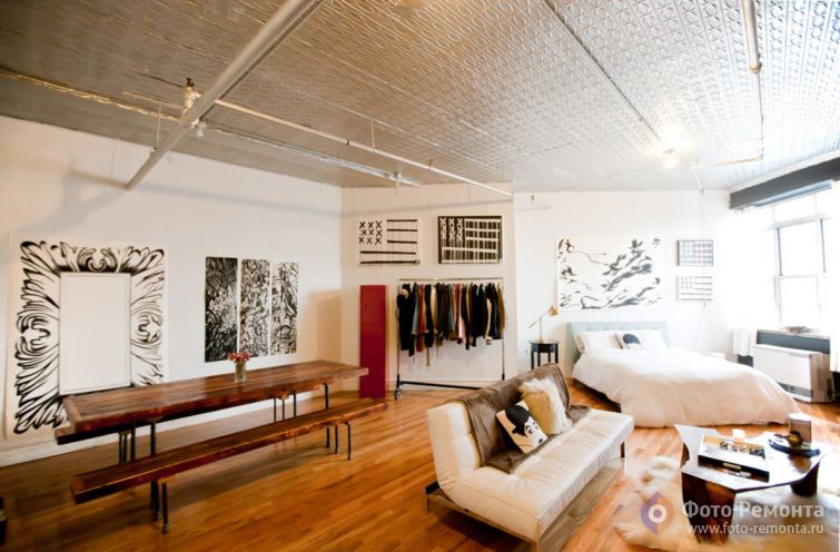 Спальная зона в квартире-студии, как часть общего пространства