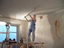 Выравнивание потолка штукатрукой
